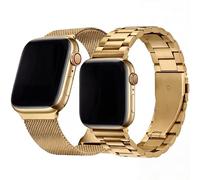 Hongxinzhan 2pcs bracelet de montre en métal compatible avec Apple Watch 42mm (Series11 10) 40mm 41mm 38mm, bracelet de remplacement pour iWatch SE 3 2 1 série 11 10 9 8 7 6 5 4