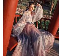 HongYa 2020 Femmes Traditionnelles Fleur Hanfu Robe Ancien Costume Chinois Belle Danse Hanfu Originale Princesse Tang Dynastie Robe