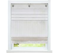 Hongya Rideaux courts Store romain enrouleur occultant lin sans perçage Semi- transparent cuisine blanc - L 80 x H 140 cm