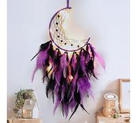 Hongyans Attrape de Rêves LED, Faite Main Capteur de Rêves en Plumes Lumineux Dream Catcher pour Chambre Maison Décoration Tenture Murale Mobile Decoratif Filles Enfants Cadeau