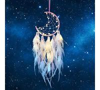 Hongyans Attrape de Rêves LED, Faite Main Capteur de Rêves en Plumes Lumineux Dream Catcher pour Chambre Maison Décoration Tenture Murale Mobile Decoratif Filles Enfants Cadeau