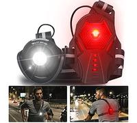 HONGYEA Lampe Course à Pied, Rechargeable par USB lampe running pectorale, Lampes with 500 lumen adjustable beam and flashing rear warning LED, lampe pour Jogging、Randonnée