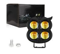 HONGYISM 1 Lampe Course Pour Moto Phare Moto Spot LED 4 Modes D'éclairage Double Couleur Blanc Jaune Stroboscope Feu Antibrouillard Phares