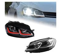 HONGYISM Feux phares Style Voiture Pour VW Pour Golf 7 MK7 Phare LED Pour Golf7.5 Pour La Conception Ligne DRL Hid Lampe Frontale À Signal Dynamique Bi Faisceau Xénon Feux Avant