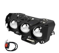 HONGYISM Moto Projecteur Spot Phare Antibrouillard LED Bicolore Pour Ultra-lumineux À Double Faisceau (feux De Route/croisement) Pour Moto(1Pc-with switch)