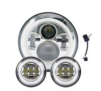 HONGYISM Moto Projecteur Spot Phare Antibrouillard Pour Electra Glide Softail Fat Boy Touring(7 Lamp and 4.5 Lamp1)