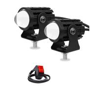 HONGYISM Moto Projecteur Spot Phare De Conduite LED Bicolore Pour Moto, Projecteur Auxiliaire, Feu Travail, Accessoire Antibrouillard 10 W(2 pièces)