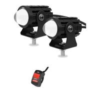 HONGYISM Moto Projecteur Spot Phare De Conduite LED Bicolore Pour Moto, Projecteur Auxiliaire, Feu Travail, Accessoire Antibrouillard 10 W(2pcs 4model)