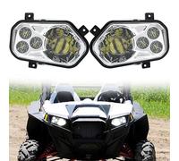 HONGYISM Phare Pour Phare LED ATV Gauche Droite Pour 2012-2013 Pour Polaris Pour RZR Pour Side X Pour Sides Pour Sportsman Pour RZR 800 900 570 Pour Accessoires ATV Phares(2PCS silver)