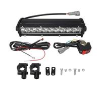 HONGYISM Phares Avant Pour Moto Ensemble De Barres Lumineuses LED Guidon Moto 60W Avec Interrupteur Convient Plupart Des Guidons 7/8 Pouces Blanc Jaune Scintillement(Set D)