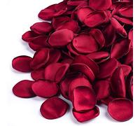 Hongyitime Lot de 400 pétales de Rose en Soie Rouge Bordeaux pour Nuit Romantique, Centre de Table, fête, décoration d'intérieur, décoration de Nuit Romantique, décoration de Saint-Valentin
