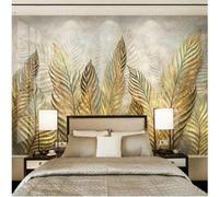 HongYouQi 3D Moderne Mural Décorer Chambre Jaune Plante Feuilles Paysage Bureau Étude Salon Fond D’Écran-200Cm×140Cm