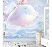 HongYouQi 3D Mural, Maison, Décoration, Dessin Animé, Animal, Baleine, Paysage, Salon, Chambre À Coucher, Fond, Art, Fond D’Écran-150Cm×105Cm