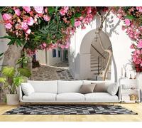 HongYouQi 3D Salon Mural Maison Décoration Architecture Fleur Chambre Floral Paysage Canapé Tv Fond D’Écran Art Fond D’Écran Mur-150Cm×105Cm