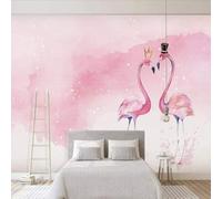 HongYouQi Animal Rose Flamingo 3D Moderne Fond D’Écran Décoration Chambre À Coucher Maison Texturée Salon Fond De Télévision-150Cm×105Cm