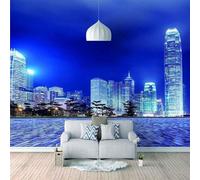 HongYouQi Blue City Night View Fond d’écran texturé pour la maison Décor créatif TV-250cm×170cm