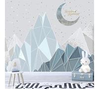 HongYouQi Blue Mountain Peak Paysage de la Lune Texture Décoration de la maison Bureau Bureau Salon Arrière-plan-430cm×300cm