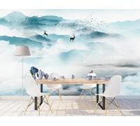 HongYouQi Blue Peak Vue Du Lac Moderne Fond D’Écran Décoration Chambre À Coucher Bureau Étude Salon Fond-150Cm×105Cm