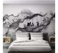 HongYouQi Lignes D’Encre Paysage Minimaliste Maison Fond D’Écran Canapé Créatif Salon Chambre Tv Fond-350Cm×256Cm