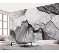 HongYouQi Noir Blanc Lignes Minimalistes Paysage Moderne Fond D’Écran Décor D’Intérieur Tv Chambre Salon Fond-150Cm×105Cm
