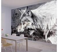 HongYouQi Papier peint 3D Abstrait Gris Loup Mur De Briques | Textures Décoratives et Luxueuses Idéales Pour Les Bureaux Espaces de Travail Maisons Chambres Salons et Murs Tv-200cm×140cm