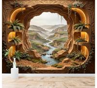 HongYouQi Papier peint 3D Chaînes De Montagnes Gorges Rivières Fougères | Textures Décoratives et Luxueuses Idéales Pour Les Bureaux Espaces de Travail Maisons Chambres Salons et Murs Tv-150cm×105cm