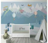 HongYouQi Papier peint 3D Dessins Animés Montgolfières Avions Voitures | Textures Décoratives et Luxueuses Idéales Pour Les Bureaux Espaces de Travail Maisons Chambres Salons et Murs Tv-250cm×170cm