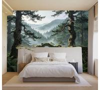 HongYouQi Papier peint 3D Sommets Brume Arcades De Pierre Pinède | Textures Décoratives et Luxueuses Idéales Pour Les Bureaux Espaces de Travail Maisons Chambres Salons et Murs Tv-430cm×300cm