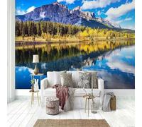 HongYouQi Paysage Forêt Vue Du Lac 3D Murale Maison Décoration Salon Chambre À Coucher Fond D’Écran D’Art-350Cm×256Cm