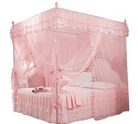Hongzer Moustiquaire, Romantique Princesse 3 Ouvertures latérales Poste lit Rideau auvent Compensation moustiquaire literie(Rose M)