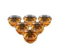 HonHeam Chinese Tea Tasting Cup, Small Glass Teetasse Kung Fu Teetasse Tea Bowl Cup 6er Set Mini Water Tumbler for Green Tea, Oolong, Pu'er