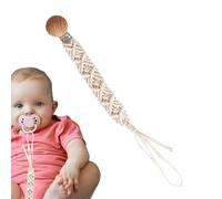Honhoha Attaches-sucettes Fille,Agrafe porte-sucette, Clip de sucette en corde de coton Boho Clips flexibles pour garçons, filles, corde en coton tressé pour tout-petits, pour et fixation de
