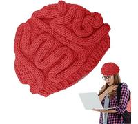 Honhoha Cerveau - Bonnet d'halloween tricoté | Casquette élastiquée avec Un Design Unique Cerveau, Chapeau Chaud pour Les Cadeaux d'anniversaire d'accessoires d'halloween