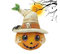 Honhoha Décorations d'automne | Sculptures De Citrouilles en Résine avec Chapeaux pour Décoration,Ornement d'automne pour Intérieur Et Extérieur Jardin Terrasse Porte D'Entrée Chambre