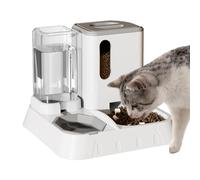 Honhoha Mangeoire Automatique pour Animaux de Compagnie, Distributeur Automatique de Nourriture pour Chat - Distributeur de Nourriture Transparent 2 en 1 et Distributeur d'eau Automatique,Bols