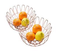 Honhoha Panier à Fruits pour Plan de Travail | Organisateur Rétractable - 2 Pièces Paniers Décoratifs en Fil Métallique | Pour Cuisine Frigo Table Salon Bureau Camping Snacks Bonbons