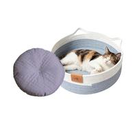 Honhoha Panier pour Chat Lavable,Nid Tissé en Corde De Coton,Lit Panier Rond pour Petit Chien Et Chat | pour Chaton Lapin Petits Chiens Jouet Snack Stockage Chambre Salon Dortoir Toutes Saisons