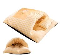 Honhoha Panier pour Chat,Sac de Couchage en Peluche avec Oreiller - Sac Chaud pour Chats d'Intérieur et Petits Chiens,pour Voyage Hivernal Extérieur Chien Apaisant