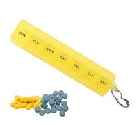 Honhoha Pilulier 7 jours | Boîte transparente d’organisation de médicaments | Organisateur de pilules anti-poussière, trieur de pilules, organisateur de médicaments élégant pour voyage,