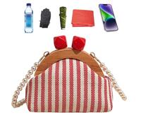 Honhoha Pochette Clutch pour Femme Sac à Main Habillé à Rayures Tendance | Pochette de mariage avec chaîne en perles pour Mariage, de Promo, Été, Plage, , Vacances, Travail