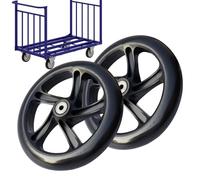 Honhoha Roues pour scooter électrique, pneus de scooter de remplacement Roues de scooter Roues de skate,2 pneus solides 145/180/200mm, roues de chariot silencieuses avec roulements, Installation des