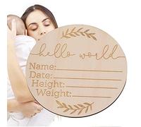 Honhoha Signe d'annonce de bébé en Bois | Beau Panneau d'annonce de bébé pour Nouveau-né,Panneau de no de Nouveau-né Hello World pour hôpital, Panneau de Bienvenue en Bois pour Nouveau-né