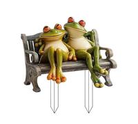 Honhoha Statues De Grenouilles pour Jardin | Figurines De Grenouilles en Couple sur Banc - Sculptures Figurines Acrylique Plat 2D pour Extérieur Jardin Cour Terrasse Porche