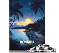Honiara, Îles Salomon - Puzzle Nuit Tropicale - Puzzle de 500 pièces pour Adultes et Enfants - À Partager en Famille et Entre Amis (52 x 38 cm)