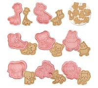 Honicemar Lot de 8 Emporte Pièces Moule, 3D Plastique Biscuit Moule, Animaux Moule Cookie Pour Pâtisserie Décoration De Fondant Biscuit Gâteau