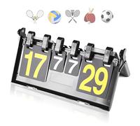 Honicemar Tableau de Bord Sportif Pliable et étanche Tableau de Bord Flip Portable à Rabat Pour Concurrence Sportives Football Basket-ball Tennis Rugby Tennis de Table Badminton et Plus Encore - Noir