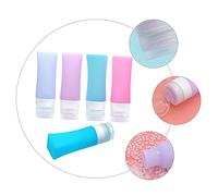 HONITANO 1 Ensemble De Toilette Bouteille D'Eau Rechargeable Paille Conteneurs De Voyage Avec Couvercles Conteneurs De Voyage Bouteille En Silicone Couleur Aléatoire