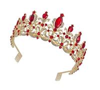 HONITANO 1 Pièce Bandeau Couronne De Mariée Faire La Fête Communion Célibataire Première Bandeau De Mariée Accessoire De Cheveux De Mariage Invité Accessoires Royal Rouge Strass
