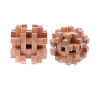 HONITANO 1 Pièce Bois Éducatif Interlock Intelligent Intelligence IQ Ming Luban Lock Couleur Bois Naturel