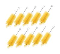 HONITANO 10 pièces Brosse de Nettoyage Biberon Garçon Fille Goupillon Silicone et Inox pour Biberons Bouteilles Eau et Tubes Sûre et Poils Jaunes Doux